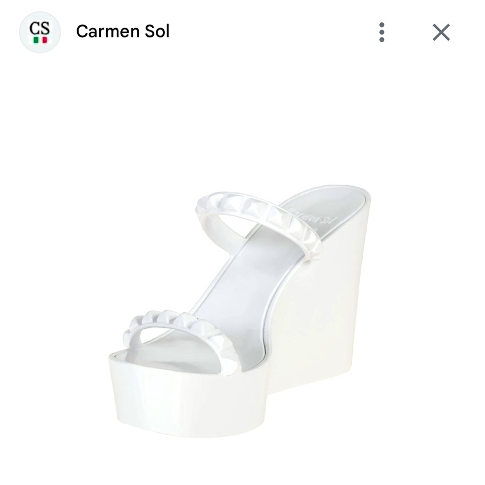Carmen Sol Tonino Jelly White Studded Strap Platform Open Toe Slide Sandals 7.5
